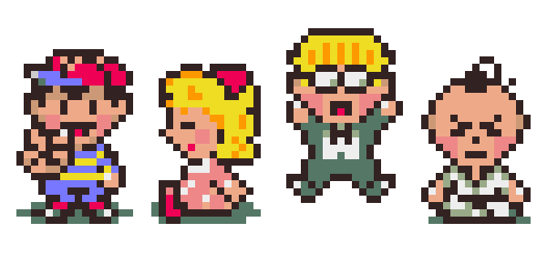 EarthBound Main Cast Sprites